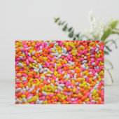 キッズパーティーキャンディレインボーゼリー豆菓子 招待状 (スタンド正面)