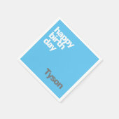 キッズパーティーナプキンミニマルハッピーバースデーシンプル スタンダードカクテルナプキン (角)