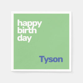 キッズパーティーナプキンミニマルハッピーバースデーシンプル スタンダードカクテルナプキン