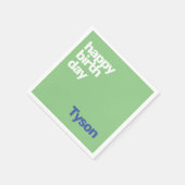 キッズパーティーナプキンミニマルハッピーバースデーシンプル スタンダードカクテルナプキン (角)