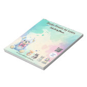 キッズパーティープランナーパステルテディベアQRコードロゴ ノートパッド (回転)