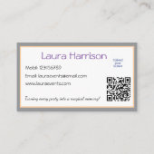 キッズパーティープランナーパステルテディベアQRコードロゴ 名刺 (裏面)