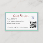 キッズパーティープランナーパステルテディベアQRコードロゴ 名刺 (裏面)