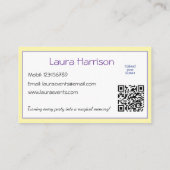 キッズパーティープランナーパステルテディベアQRコードロゴ 名刺 (裏面)