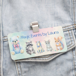 キッズパーティープランナーパステルテディベアQRコードロゴ 名札