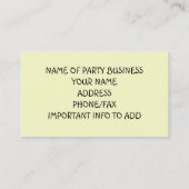 キッズパーティープランナー名刺 名刺 (裏面)