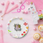 キッズパーティープレートイエロー&パープル ペーパープレート (パーティー)