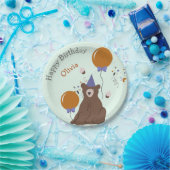 キッズパーティーベア誕生日 ペーパープレート (パーティー)