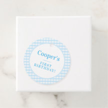 キッズパーティーヴィンテージギンガムパターンボーイブルーナプキン