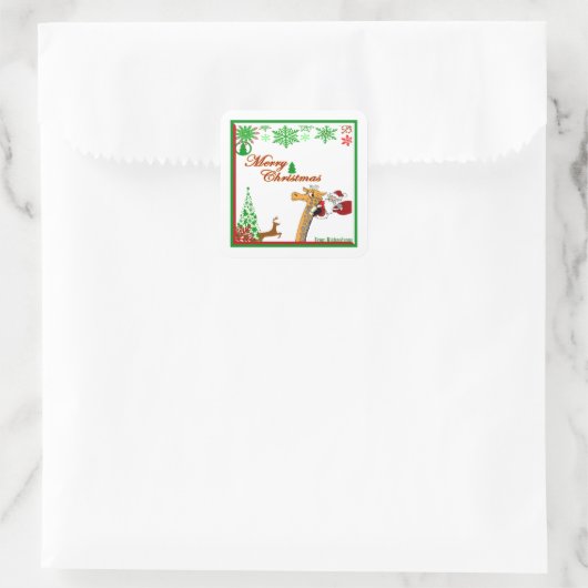 キッズパーティー工芸品クリスマスサンタススクエアステッカー スクエアシール (バッグ)