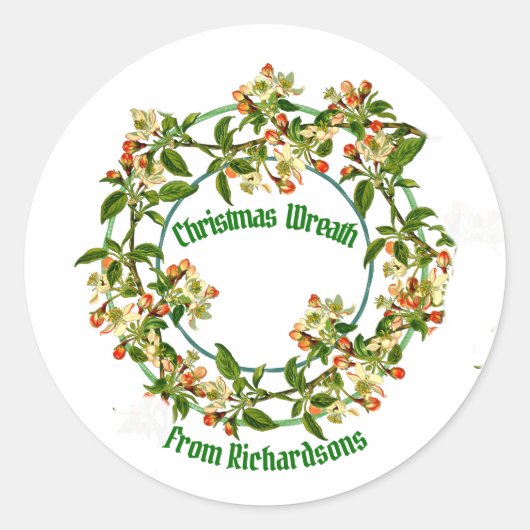 キッズパーティー工芸品クリスマスリースラウンドステッカー ラウンドシール (正面)