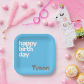 キッズパーティー紙プレートミニマルハッピーバースデー ペーパープレート (パーティー)