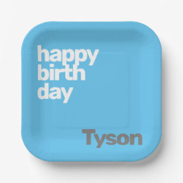 キッズパーティー紙プレートミニマルハッピーバースデー ペーパープレート