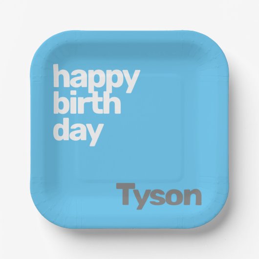 キッズパーティー紙プレートミニマルハッピーバースデー ペーパープレート (正面)