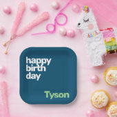 キッズパーティー紙プレートミニマルハッピーバースデー ペーパープレート (パーティー)