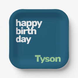 キッズパーティー紙プレートミニマルハッピーバースデー ペーパープレート