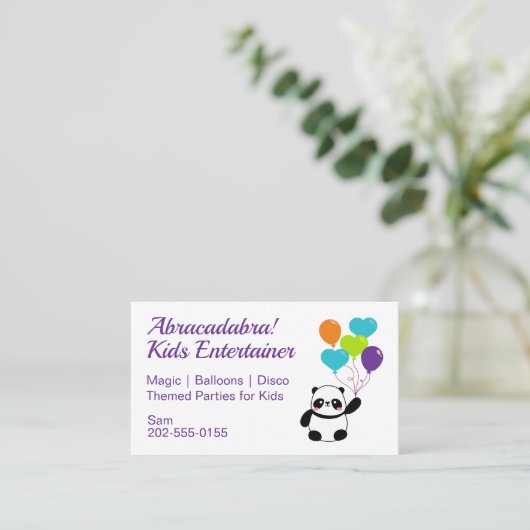 キッズパーティー芸人 名刺 (スタンド正面)