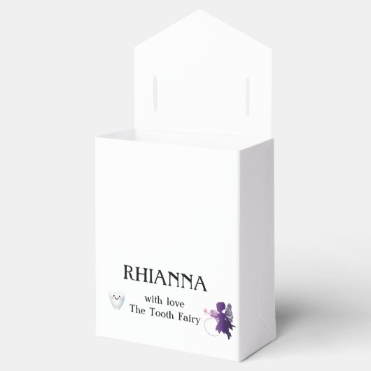 キッズパーパーソナライズされたプル歯の妖精トリートボックス フェイバーボックス (オープン)