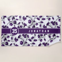 キッズパープルホワイトサッカーボールのスポーツチームカラー