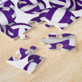 キッズパープルホワイトバレーボールチームカラー ジグソーパズル (側面)