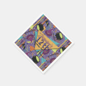 キッズパープルレトロウィッチーハロウィーン誕生日 スタンダードカクテルナプキン (角)