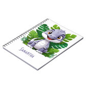 キッズパープル恐竜アドベンチャーノート ノートブック (左側)