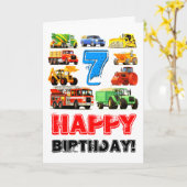 キッズビッグトラック7誕生日 カード (黄色い花)