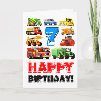 キッズビッグトラック7誕生日 カード