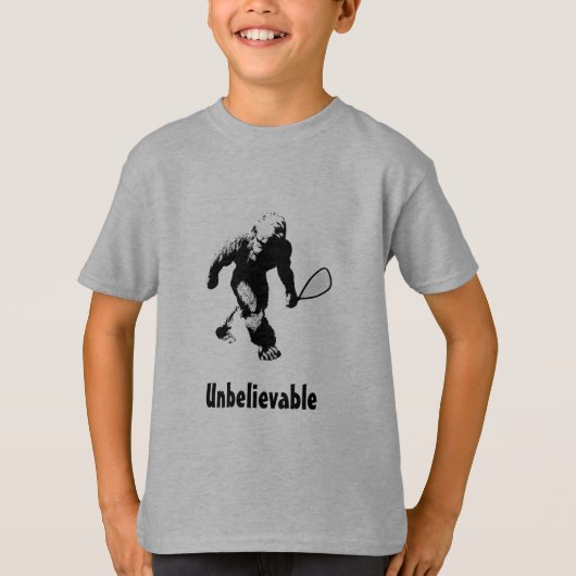 キッズビッグフットラケットボールプレーヤー文字 Tシャツ (正面)