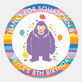 キッズビッグフット誕生日サンキューユー ラウンドシール