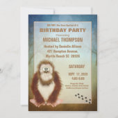 キッズビッグ足/サスカッチ誕生日パーティー 招待状 (正面)