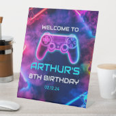 キッズビデオゲーム誕生日パーティー 台座サイン (インサイチュ)