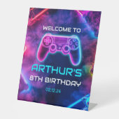 キッズビデオゲーム誕生日パーティー 台座サイン (正面)