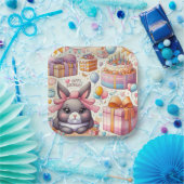 キッズビューティフルバニーバースデーパーティープレート ペーパープレート (パーティー)