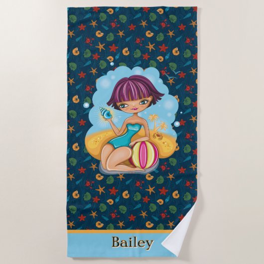 キッズビーチカスタマイズビーチタオル ビーチタオル (正面)