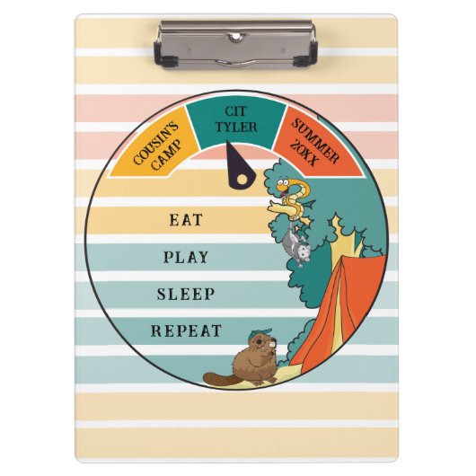 キッズビーバー、オポッサム、スネークキャンプのパーソナライズ クリップボード (正面)