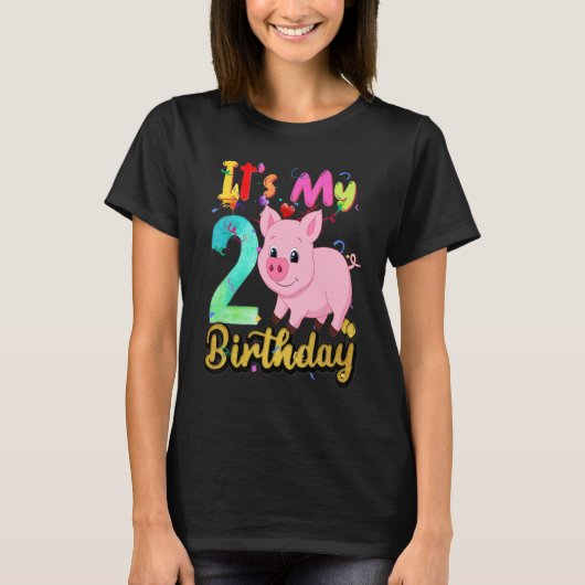 キッズピグ2誕生日2歳ピグ誕生日 Tシャツ (正面)