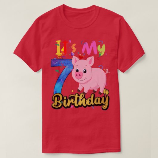 キッズピグ7誕生日7歳ピグ誕生日プレ Tシャツ (デザイン正面)