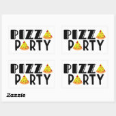 キッズピザパーティーの好意 長方形シール (シート)