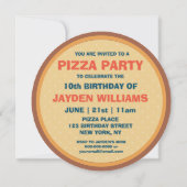 キッズピザパーティー任意の年齢誕生日 招待状 (裏面)