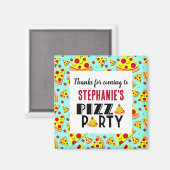 キッズピザ誕生日サンキューパーティーの好意 マグネット (正面/裏面)