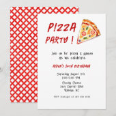 キッズピザ誕生日パーティー 招待状 (正面/裏面)