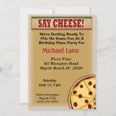 キッズピザ誕生日招待状 招待状 (正面)