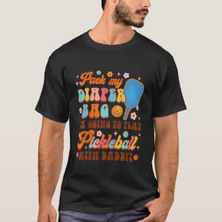 キッズピックボールパパ私はピックボール遊に行く Tシャツ