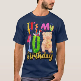 キッズピッグ10誕生日10歳ピッグ誕生日 Tシャツ