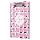 キッズピパーソナライズされたンクの豚柄かわいいピンク クリップボード (左)