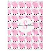 キッズピパーソナライズされたンクの豚柄かわいいピンク クリップボード (裏面)