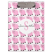キッズピパーソナライズされたンクの豚柄かわいいピンク クリップボード (正面)