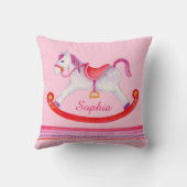 キッズピローという名のロッキングホースの水色ピンク クッション (裏面)