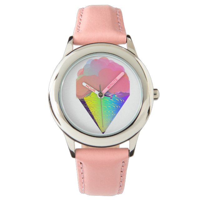 キッズピンクアイスクリームコーン腕時計 腕時計 (正面)
